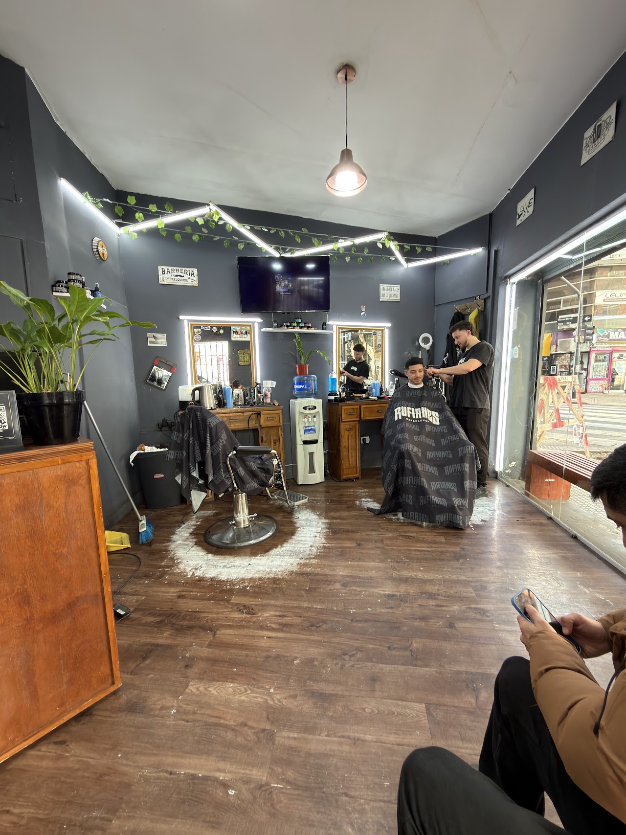 Interior de la barbería